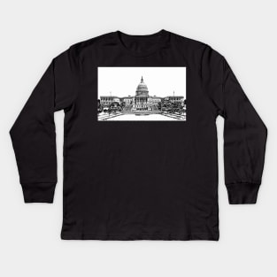 UNITED STATES CAPITOL (west front) - INK PAINTING .1 Kids Long Sleeve T-Shirt